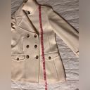 Talbots  Cream Embossed Harringbone Wool Blend Pea Coat - 12 Photo 8