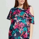 Isabel Maternity floral asymmetrical flounce top Photo 0