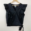 Lost + Wander Arula Black La Luna Eyelet Lace Embroidered Ruffle Blouse A 1X 14 Photo 1