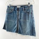 Free People  High Waisted Frayed Hem Zip It Up Denim Mini Skirt Blue 28 / 6 Photo 10