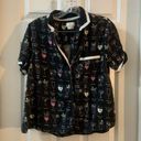 Kate Spade  Black Multicolor Cocktails Print Pajama Top XS Photo 0