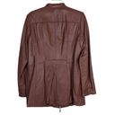 Denim & Co  brown leather full zip jacket Large Photo 2