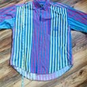 American Vintage Vintage 90s Casual Button Down Shirt Colorful Stripes Cotton Layering Medium Photo 3