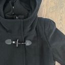 BCBGMAXAZRIA Samantha Black Wool Toggle Hooded Coat in Black Size Large Photo 6