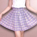 SheIn  Purple and Yellow Plaid Tartan Paper Bag Waist Pleated Skirt XS Photo 0