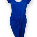 The Vanity Room  Cap Sleeve Twist Asymmetrical Bodycon Tshirt Dress Royal Blue S Photo 0