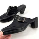 Clarks  Women's Leather Slip-On Bendables Buckle Studded Mule Shoes Black Size 8M Photo 1