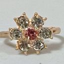 Daisy Gold Pink  Flower Diamond Gemstone Band Ring Jewelry Size 8 🌸✨ Photo 1