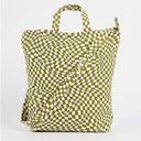 Baggu Rare  Duck Bag in Green Moss Trippy Cute Checks Checker Pattern Chartreuse Photo 0