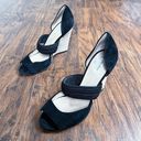 Max Mara  • d'orsay wedge heels black suede braided jute open toe sandal Photo 8