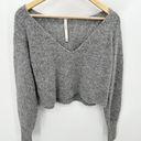 Babaton The Group by  Aritzia Sweater Women 2XS Grey V-Neck Long Sleeve Cropped Photo 8