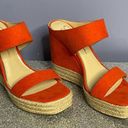 Jessica Simpson  Orange Faux Suede w/ Rope Bottom Wedge Size 8.5M Photo 1