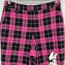 Disney  Hot Topic Minnie Mouse Trousers Pants Pink Black Plaid Women’s Size Large Photo 2