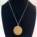 Anthropologie  Brushed Gold Initial Disk Necklace Letter C Photo 0