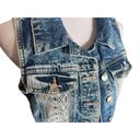 Amethyst Jeans Womens  Cowboy Coture Stonewash Western Chic Denim Jean Vest  Sz L Photo 3