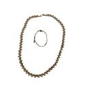 The Row Faux Double Pearl Necklace Bracelet Set Vintage 70s 80s 90s Jewelry Pendant Photo 0