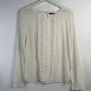 Massimo Dutti  Size L Blouse Top Silk Front Jersey Back Shirt Long Sleeve Women's Photo 2