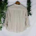 Coldwater Creek  Linen Button Striped Top S Photo 3