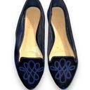 LC Lauren Conrad  Womens Calla Dress Shoe Flats Slip On Navy Blue Velvet Size 7 Photo 1