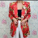 ZARA  Satin Floral Hawaiian Print Blazer Red/Green SIZE XS NEW Photo 9