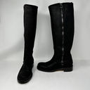 Jimmy Choo  Doreen Rugged Leather Knee High Zipper Detail Boots Shoes Black 8.5 Photo 1