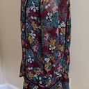 Loft  Navy Colorful Wildflower Floral Long Sleeve Mini Shift Dress Size SP Photo 5