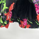 Scarlett Vintage 80s  Floral Strapless Dress Black Tropical Bubble Skirt Size 7/8 Photo 4