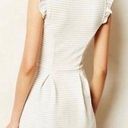 Maeve Anthropologie  White Striped Sunland Ruffle Hem Flutter Sleeve Dress Size 0 Photo 1