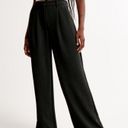 Abercrombie & Fitch Abercrombie A&F Harper Tailored Premium Crepe Black Wide Leg Trouser Pant 30/10 Photo 4