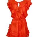 Karina Grimaldi  Raffa Metallic Mini Dress, Tangerine, Large Photo 4