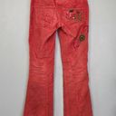 Antik Denim  VTG Y2K Coral Embroidered Corduroy Low Rise Flares Pants Photo 3