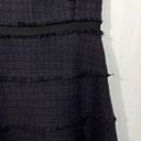 Rebecca Taylor Deep Purple Tiered Tweed Knit Fit & Flare Cap Sleeve Dress 6 Photo 4