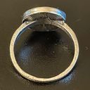 Onyx Vintage  stone silver plated ring size 6.5 Photo 4