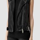 ALL SAINTS Range Leather Biker Jacket Vest Photo 20