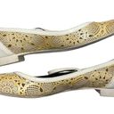 Fendi  Women’s 38.5 7.5 Yellowed White Laser Cut Patent Leather Mary Jane Flats Photo 6