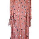 Rebecca Taylor  Paintbrush Silk-Blend Long Sleeve Blush Midi Dress Size 6 Photo 3