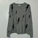 ee:some  Super Soft Lightening Bolt Long Sleeve Sweater Gray Women’s S / M Photo 1