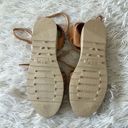 Women’s Leather lace up flat Sandals in light brown size 7 Photo 4