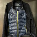 London Fog navy blue puffer coat with sweater sleeves XL Photo 0