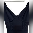 Naked Wardrobe  sleeveless black ribbed V neck fitted corset like dress Photo 4