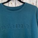 Isabel Maternity  “mama” teal green embroidered crewneck sweatshirt Photo 2