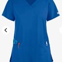 Butter Soft Core Women’s 4-Pocket Rounded V-Neck Scrub Top - Galaxy Blue Photo 1