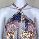 Haptics Yellow & Blue Floral Patchwork High Neck Halter Size 2X Photo 2