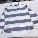 Tommy Hilfiger  Women's Striped Colorblock Long Sleeves Top White/Gray Size PS Photo 0