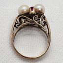 Ruby Vintage Gold Genuine Pearl &  Ring (5.25) Photo 4