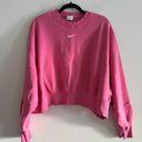 Nike Women’s Oversized Cropped Crewneck Sweatshirt M Pink Photo 1