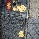 New Directions Jean Jacket Women Medium Denim Blue Fall Leaf Embroidered Vintage Photo 11