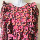 ZARA  Pink Floral‎ Draped Long Puff Sleeve Ruffle Mini Dress Size M Blogger Fav Photo 4