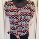 Self Esteem Self Steem Pink Chevron Lace Crop Top Size M Photo 0