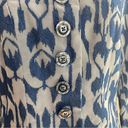 Coldwater Creek  Blue And Gray Embroidered Fabric Blazer Jacket Size 8 Photo 3